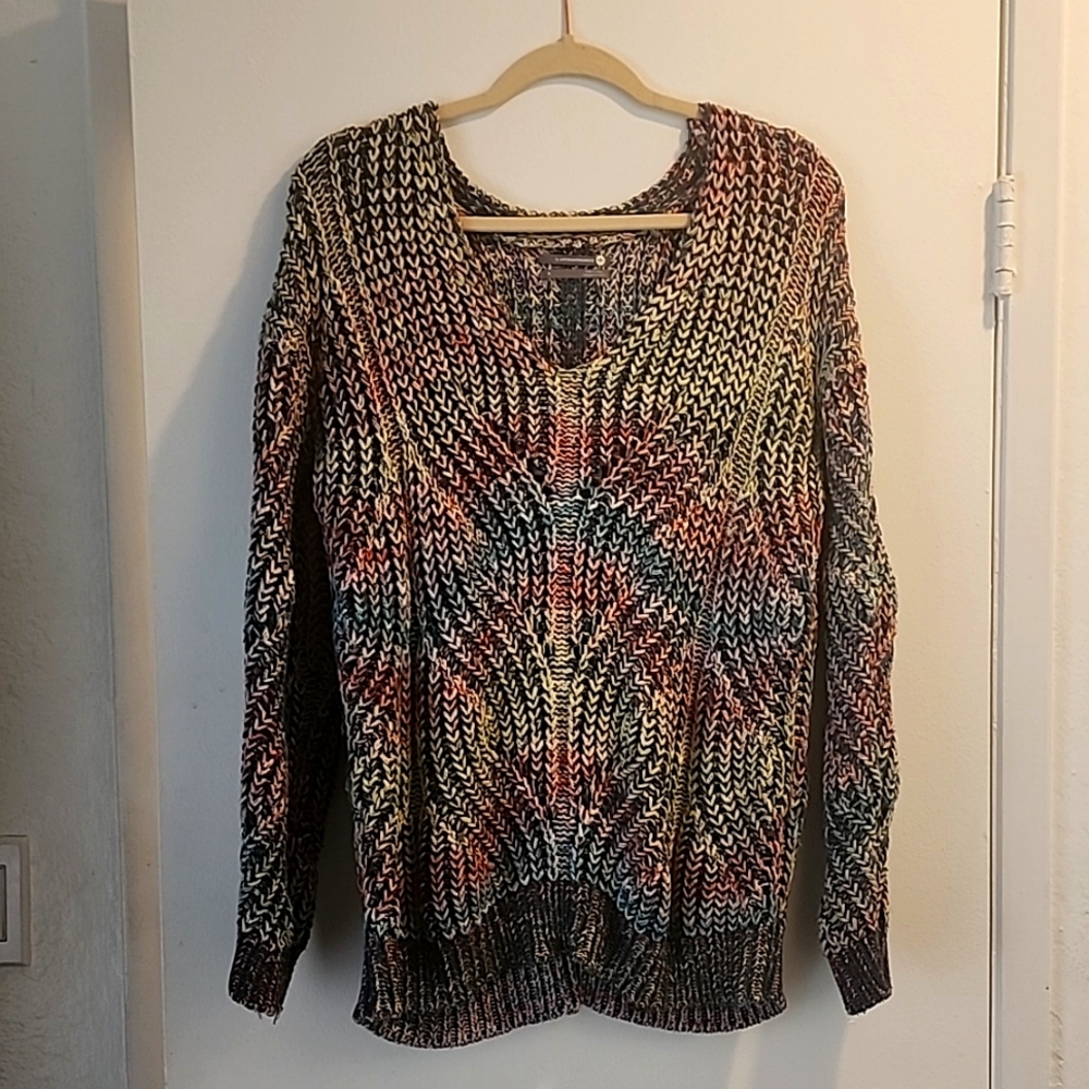 Anthropologie Rainbow Knit Sweater